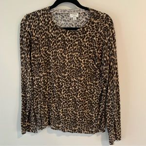 J. Crew Teddie Animal Print Sweater